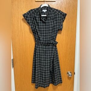 Calvin Klein Black and White Checkered Dress